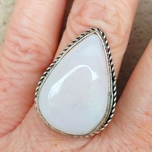 Pink Opal Gemstone Ring in 925 Sterling Silver (9)